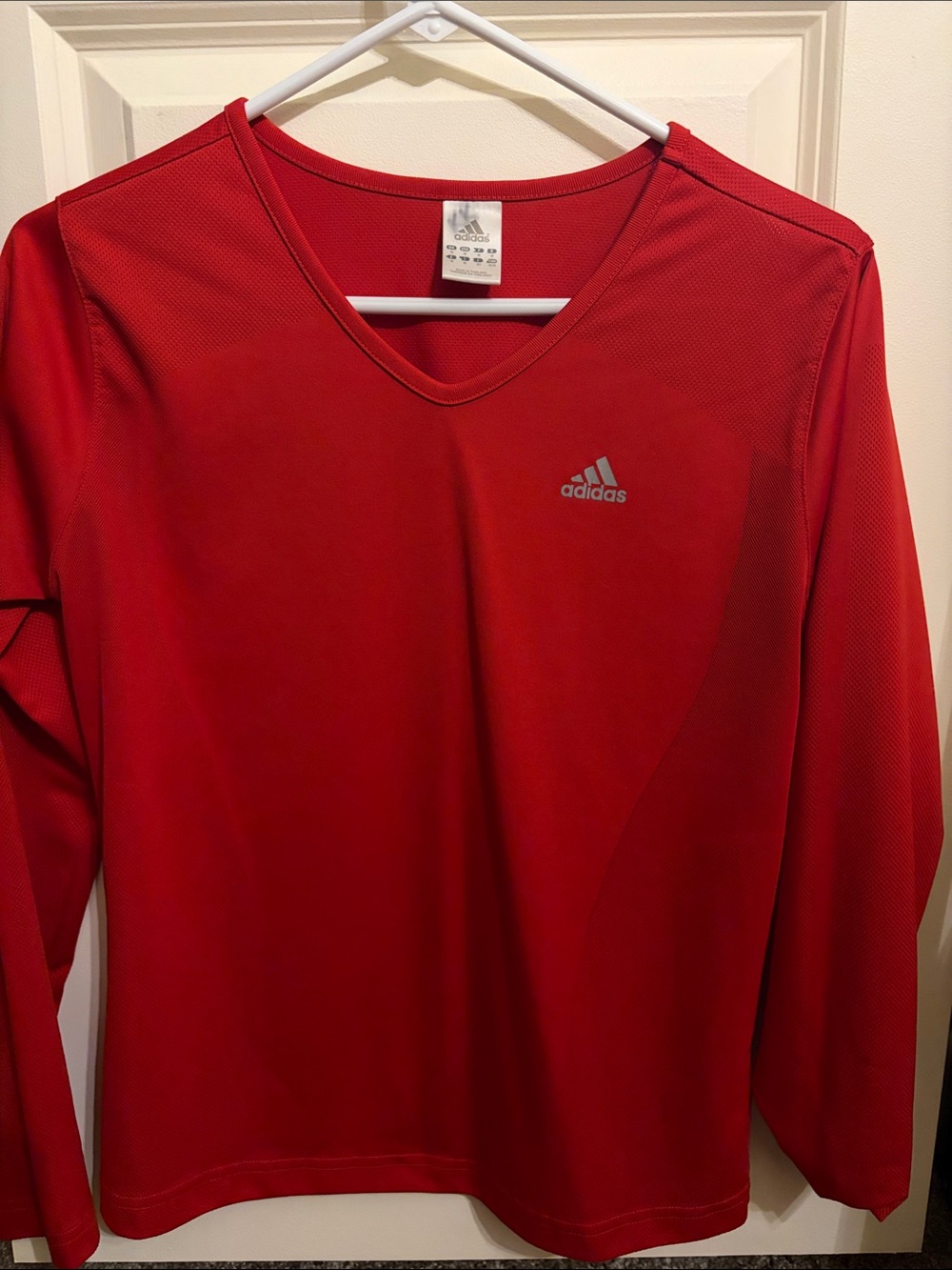 Adidas, long sleeve of athletic V-neck top